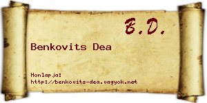 Benkovits Dea névjegykártya