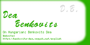 dea benkovits business card